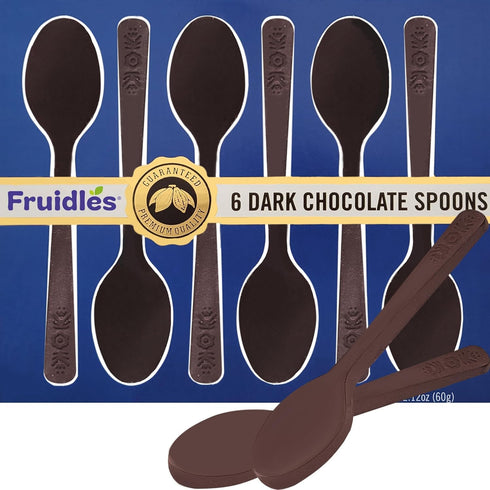 Fruidles Pack of 2 Boxes Dark Chocolate Spoons, 6 per Box Candy