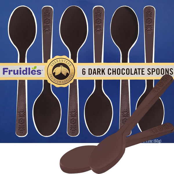 Fruidles Pack of 2 Boxes Dark Chocolate Spoons, 6 per Box Candy