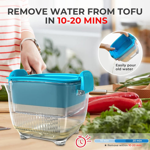 20 oz 10-20 Large Tofu Press, Easily Remove Water from Tofu in Mins, Vegan Tofu Presser for Firm or Extra Firm Tofu