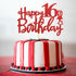 Red Glitter Happy 16th Birthday Cake Topper, Sixteen Sign Cake Topper, Cheers to 16 Years Party Supplies