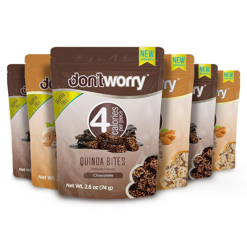 Don't Worry Chocolate Quinoa Bites - Low Calorie Snacks, Only 4 Calories