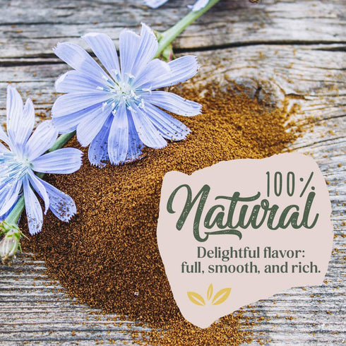 100% 7oz nuKAF By Gourmanity Instant Chicory Coffee Alternative, Brews Like Regular Coffee, All Natural Chicory Root