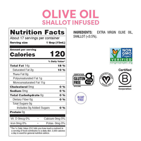 8.45 Oz (Pack 2), Fody Foods Shallot Infused Extra Virgin Olive Oil, of Low FODMAP Certified, Gut & IBS Friendly