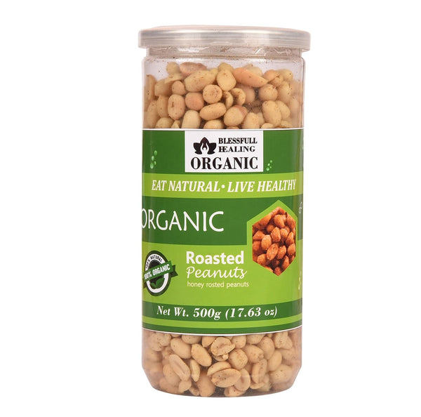 Blessfull Healing Organic Natural, Vegan Honey Roasted Peanuts Crunchy Healthy Snacks 500 Gram