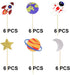 Ercadio 36 Pack Space Astronaut Cupcake Toppers, Rocket Planet Picks for Baby Shower & Birthday Party