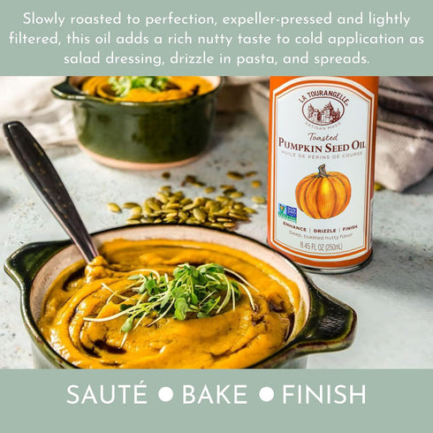 La Tourangelle Toasted Pumpkin Seed Oil - Great for Cooking, Salad Dressings, Pastas, Spreads - Health and Beauty Oil,