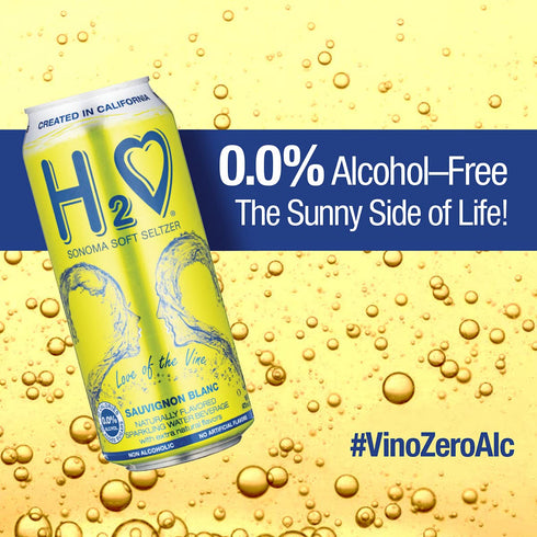 H2 0.0% 12 12 oz o Sauvignon Blanc Silky & Smooth | Alcohol Wine-Infused Sparkling Refreshment | Non-Alcoholic, Low