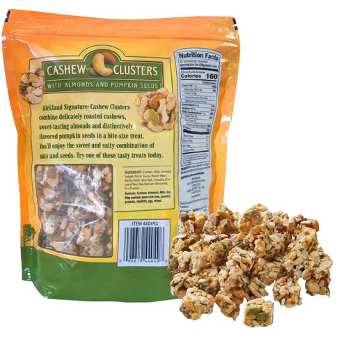 Generic 50% 5g 32 oz (2 lbs) (1 Pack) Cashew Clusters with Almonds and Pumpkin Seeds, Gluten-Free, Cashews, Protein per