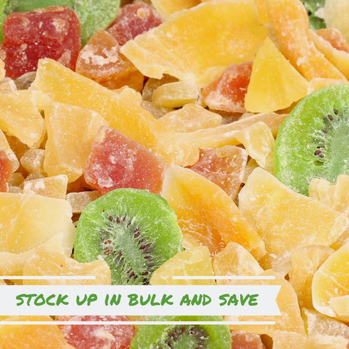 5 lbs Tropical Mixed Dried Fruit Chunks by It's Delish, Bulk | All Natural Refreshing Snack | Mix Of Pineapple, Papaya