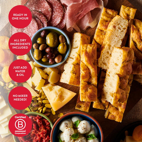 18.4 oz., 1 King Arthur Baking Company Crisp & Airy Focaccia Mix Kit Baking Mix - Ready in hour