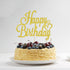 Gold Glitter Happy Birthday Cake Topper, Celebrating Birthday Anniversary Party Decorations Supplies for Women, Men,