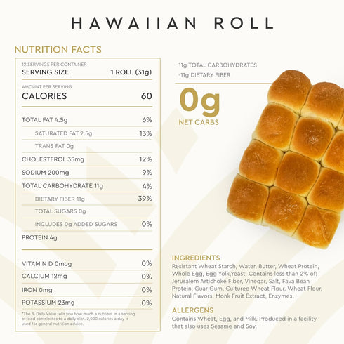 (2 Packs 12) Hero Hawaiian Rolls