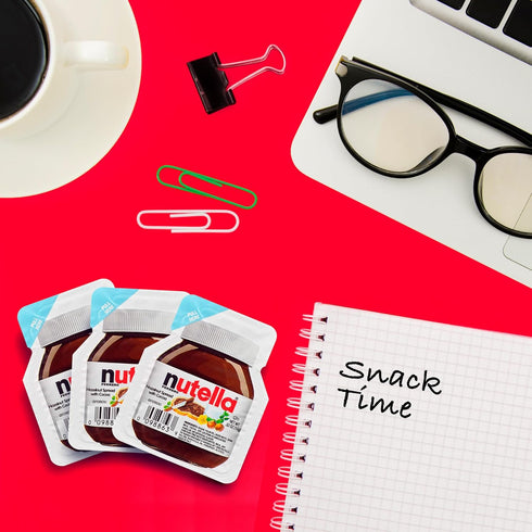 ATREVO 20 Packs (0.52 oz 20 Nutella Mini Cups Single Serve Snack Each) + Wooden Spoons - Valentines Chocolate Treats