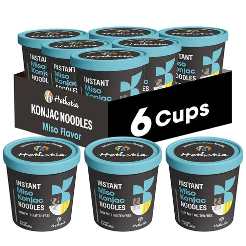 Hethstia Konjac Noodles Instant Miso Soup Cup 6 Packs Shirataki Pasta Angel