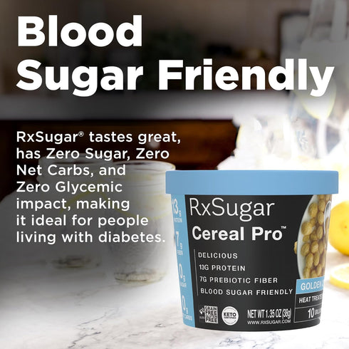 |1 6-Pack RxSugar Cereal Pro Golden Crunch Supports Appetite Control | Non-GMO | Gluten-Free Serving Cups