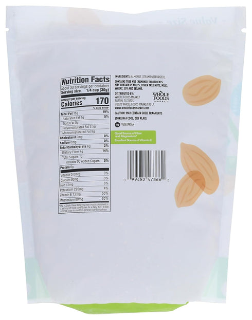 365 32 by Whole Foods Market, Raw California Almonds, Ounce