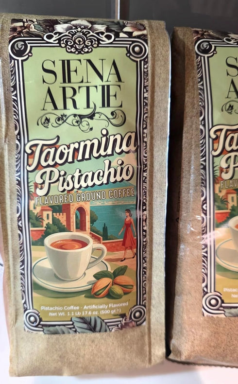 Generic 2 pack. 1.1 Lb Siena Artie Taormina Pistachio Flavored Ground Coffee. a bag It is a flavored ground coffee