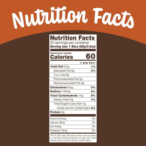 100% 20 oz Nature's Own Whole Wheat Bread, Sliced Non-GMO Sandwich Bread, Loaf