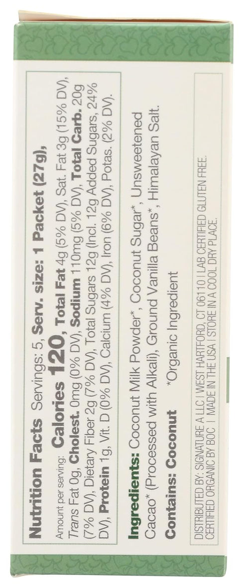 0.95 Oz (5 Pack) Bare Life: Dairy Free Coconut Hot Cocoa Mix | Single Serving | Gluten Free, Vegan, Organic, Plant