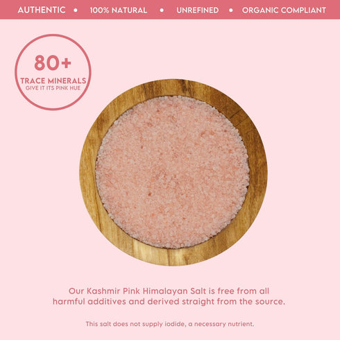 2.5 Lbs 100% 84 LA SALT CO Kashmir Pink Himalayan Salt Jar, X-Fine | Pure, Food Grade with Trace Minerals | Kosher