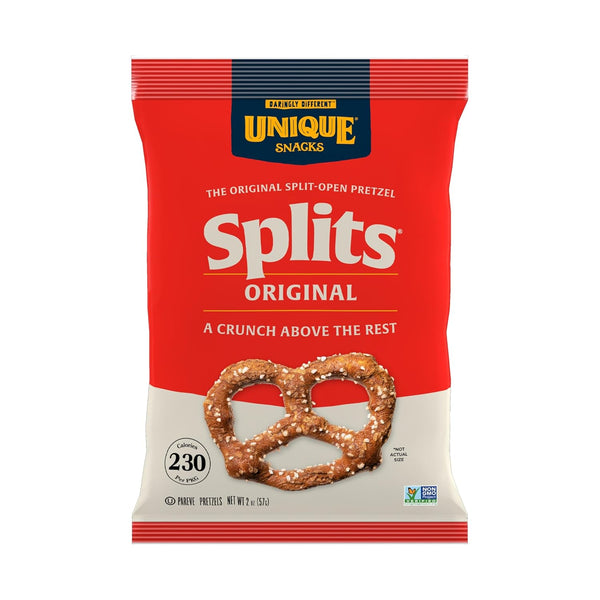 Unique Snacks Original Splits Pretzels, Delicious Homestyle-Baked Snack Bag, OU Kosher, and