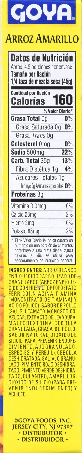 8 Goya Yellow Rice Mix, Spanish Style, Ounce