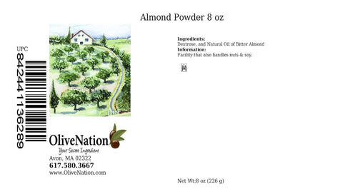 8 OliveNation Almond Powder from Oil of Bitter Almond, Non-GMO, Gluten Free, Kosher, Vegan - ounces