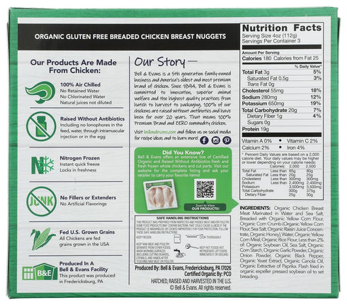 Bell & Evans 12 OZ Organic Chicken Nugget