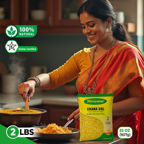 2lb Split Chickpeas (Chana Dal) Premium Quality for Cooking, Soups, Stews & Salads Pantry Staple for Meals Ready to Eat