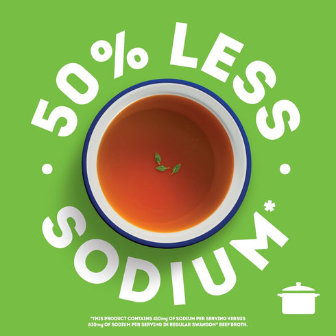 32 oz (Pack 4) Swanson Lower Sodium Beef Broth, Carton