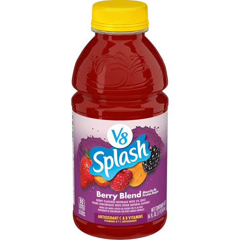 V8 Splash Berry Blend Flavored Juice Beverage, 16 fl oz Bottle