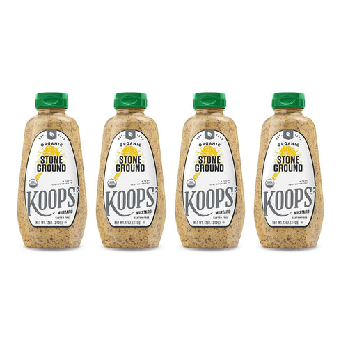 Koops' Organic Stone Ground Mustard Old-Fashioned Mustard, Gluten-Free, Kosher, Non-GMO, USDA Certified