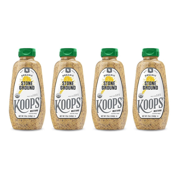 Koops' Organic Stone Ground Mustard Old-Fashioned Mustard, Gluten-Free, Kosher, Non-GMO, USDA Certified
