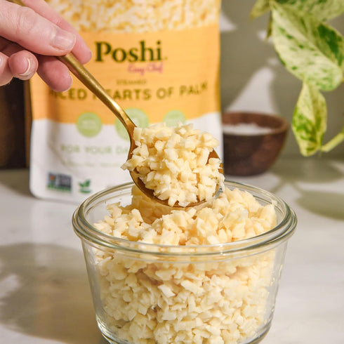 (7oz, 6 Pack) POSHI Riced Heart Of Palm | All Natural, Fully Cooked, Ready to Eat, Non-GMO, Low Calorie + Carb, Gluten