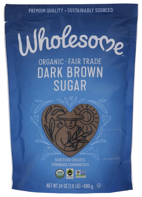 24-Ounce 1 Pack Wholesome Sweeteners Organic Dark Brown Sugar, Fair Trade, Non GMO, Gluten Free & Vegan, Sugar