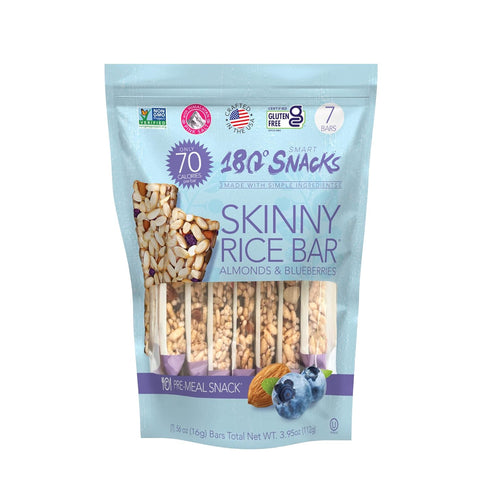 180 Snacks Pre-Meal Snack Skinny Rice Bar with Himalayan Salt 1 Pack,
