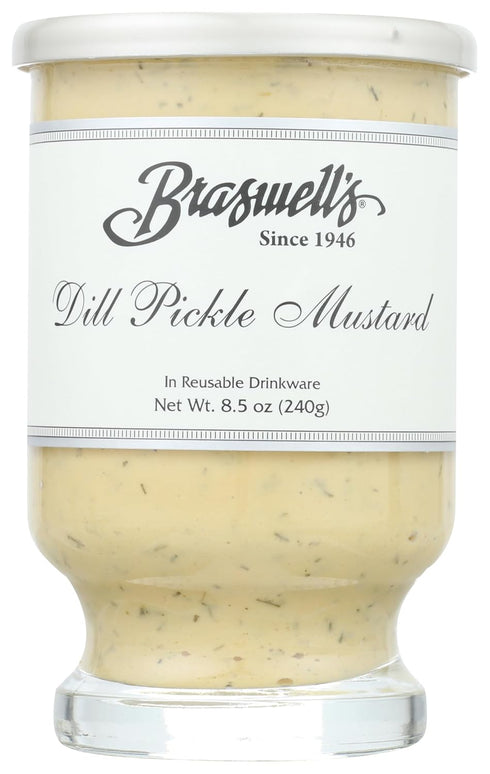 Braswells Dill Pickle Mustard 8.5 ounce jar
