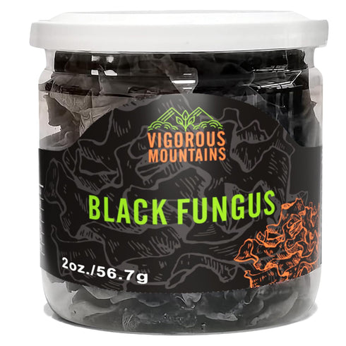 VIGOROUS MOUNTAINS Dried Woodear Mushrooms for Cooking, Chewy Texture Dry Black Fungus