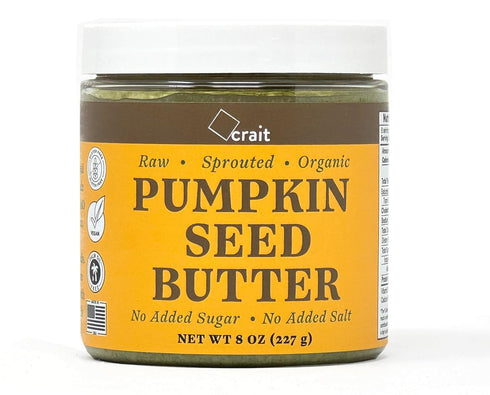 crait Organic Raw Sprouted Pumpkin Seed Butter, Pumpkin Butter Spread, Unsweetened, Unsalted,