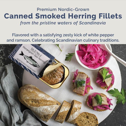 1 100g Fangst Smoked Herring | Canned Nordic Herring with White Pepper and Ramson | x Can