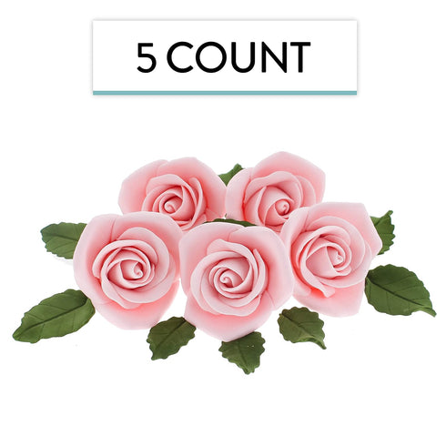 14-Piece Set (5 9 Global Sugar Art Wedding Cake Decorations Premium, Realistic Pink Sugar Flower Cake Topper Roses