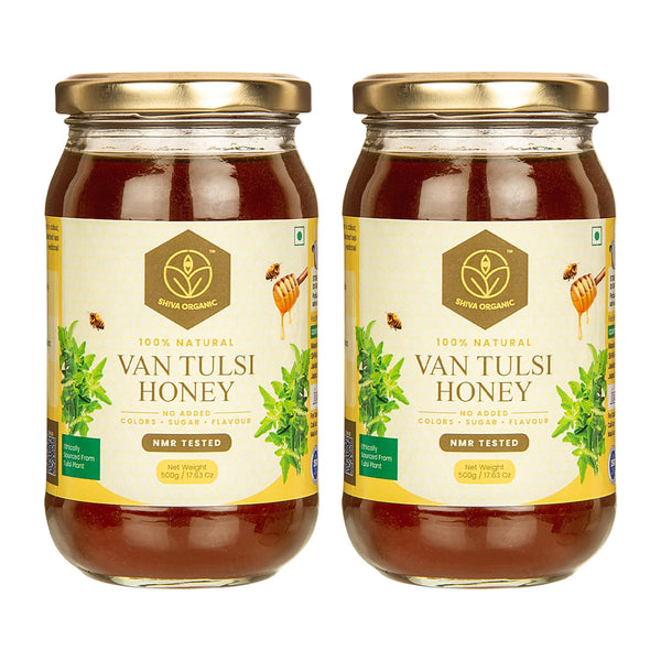 Shiva Organic's Van Tulsi Nectar Honey - NMR Tested, Natural Honey, No