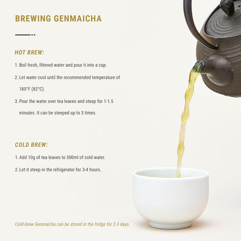 Senbird Premium Genmaicha with Matcha - Japanese Brown Rice Green Tea from Kyoto, Loose Leaf Tea in Airtight Tin (3.5oz)
