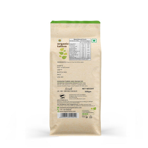 500g Organic Tattva Urad Dal White Split Lentils, USDA Certified