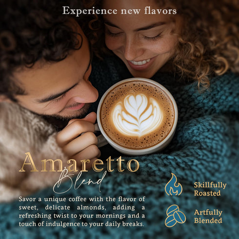 COFFEA FLAVOR FINE ORGANIC COFFEE 100% Flavored Ground Coffee Amaretto (Almond), Arabica, Single Origin, Medium Roast