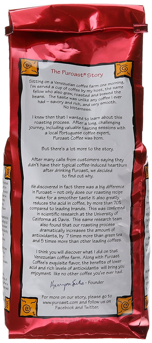 2.2 LB Puroast Low Acid Coffee Whole Bean | Lost Art Whole Bean | Medium Roast | High Antioxidants & High pH |No Bitter