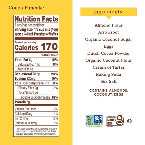 by Simple Mills 10 oz (3 pack) Simple Mills Cocoa Pancake and Waffle Mix, Just add Water, Gluten Free, Paleo Friendly