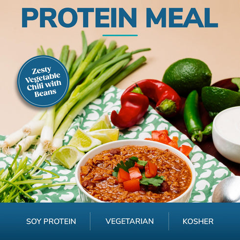 12g 4g (7ct) WonderSlim Protein Meal, Zesty Vegetable Chili w/Beans, Protein, Fiber, Gluten Free