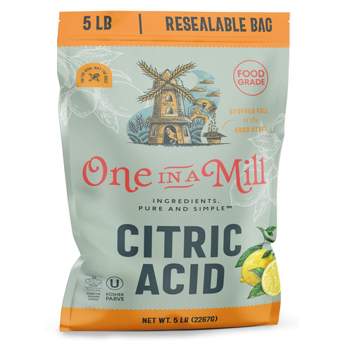 ONE IN A MILL Citric Acid 5LB | Food Grade OU Kosher Flavor Enhancer for Cooking,