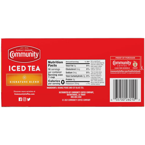 Community 288 24 Count (Pack 12) Coffee Signature Iced Tea, Family Size Tea Bags, Box